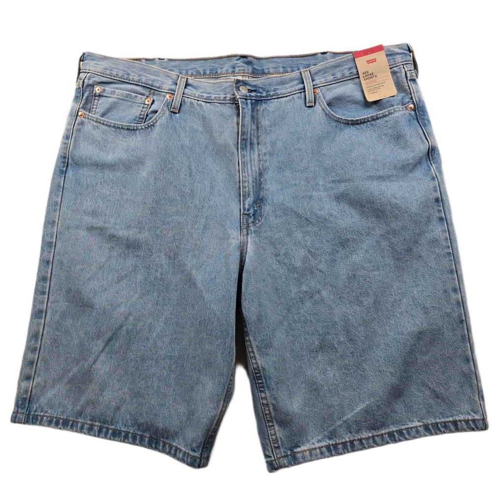 Levis 469 Denim Shorts Mens 44 Light Wash Blue Jean Cotton Loose Shorts